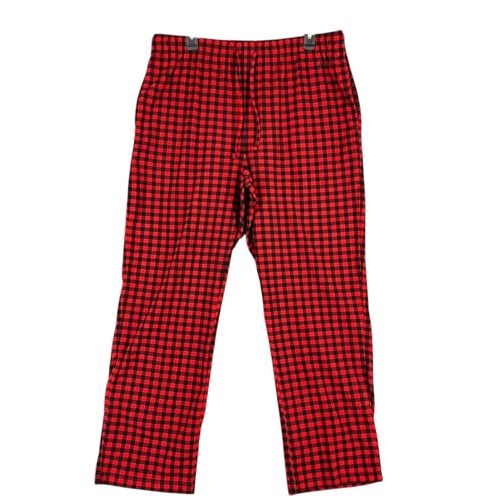 Nautica Mens L Sleepwear‎ Lounge Pants Red Plaid Fleece Soft Cozy Warm Pajamas